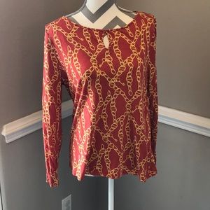 TALBOTS long sleeve blouse. Burnt orange.